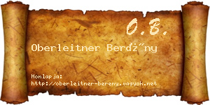 Oberleitner Berény névjegykártya
